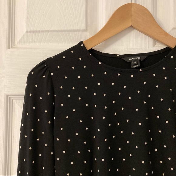 NWOT RW&CO Polka Dot Blouse - Picture 1 of 6